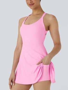 HALARA Pink Athletic Skort Romper